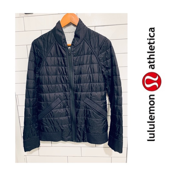 Lululemon The Bomb reversible bomber jacket black gray 6 - Picture 10 of 14